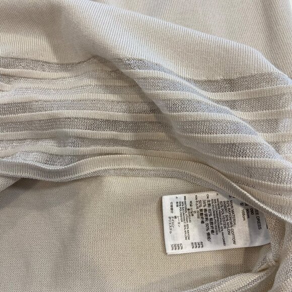 Adidas Womens cream Knit T-Shirt Dress With Sheer Stripe Detail & Short Sleeves - Picture 12 of 16
